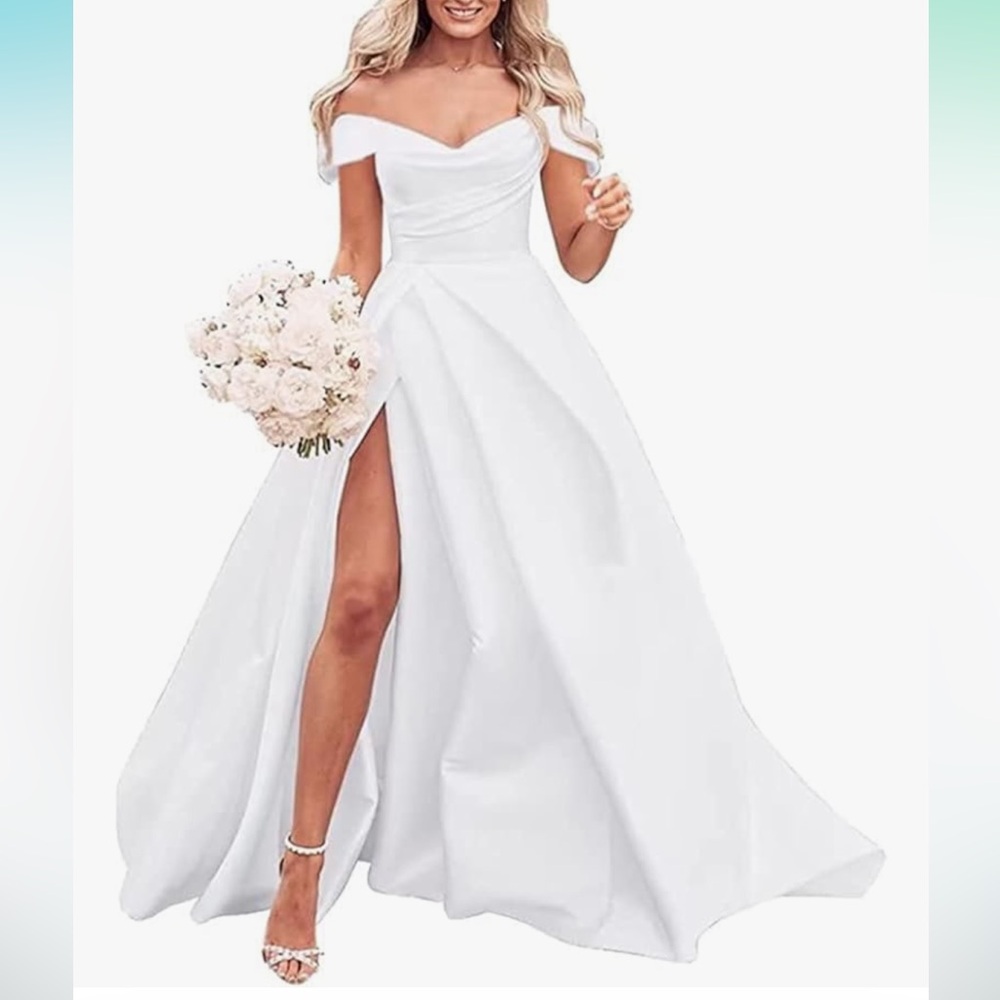 Off the shoulder wedding dress